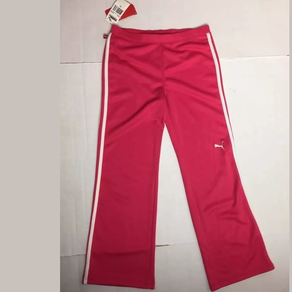 PUMA Girls RASPBERRY PINK Track Pants SIZE LARGE - Picture 1 of 7